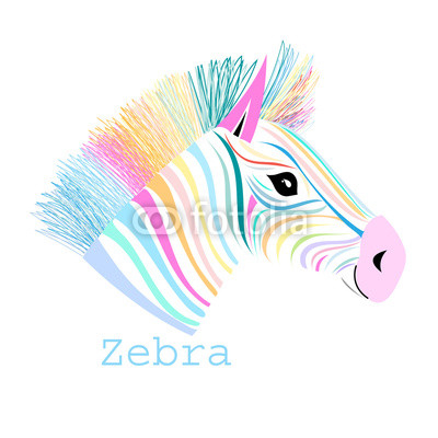 colorful portrait zebra
