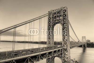George Washington Bridge black and white