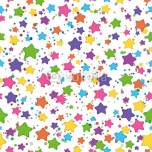 Seamless pattern, colored stars