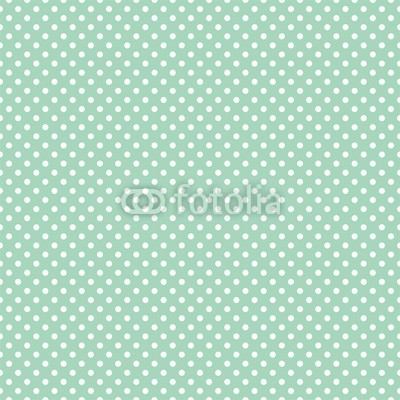 Polka dots on fresh mint background seamless vector pattern
