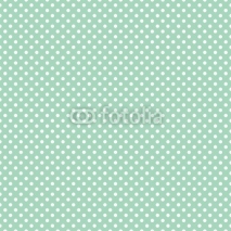 Naklejki Polka dots on fresh mint background seamless vector pattern