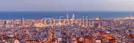 Naklejki Barcelona skyline panorama at the Blue Hour