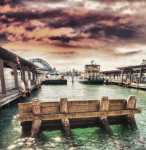 Naklejki Sydney Harbour at dusk