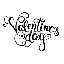 Fototapety Happy valentines day handwritten calligraphy for greeting card.