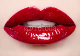 Naklejki Passionate red lips