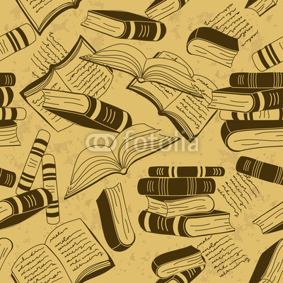 Seamless pattern of books