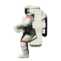 spacewalking astronaut - 3d illustration side view on white