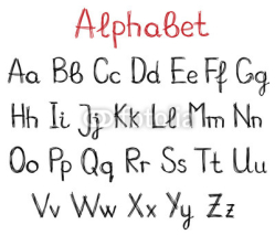 Fototapety Hand drawn alphabet letters