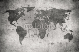 Fototapety grunge map of the world