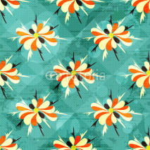 beautiful colored abstract flowers seamless pattern