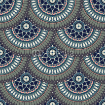 Fototapety Ornate floral seamless texture, endless pattern with vintage mandala elements.