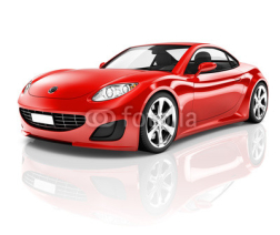 Fototapety Red 3D Sport Car