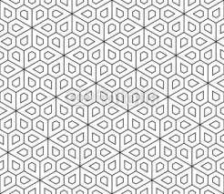 Naklejki Vector modern seamless geometry pattern flower, black and white abstract geometric background, wallpaper print, monochrome retro texture, hipster fashion design