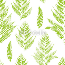 Naklejki Seamless pattern with paint prints of fern leaves 
