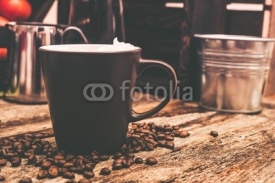 Naklejki Coffee in Brown Cup