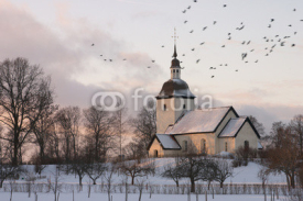 Naklejki Swedish church winter