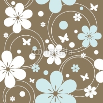 Naklejki seamless retro pattern with flowers