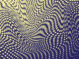 Halftone effect deformed into bulges and waves. Reptile skin resemblance. Vector background