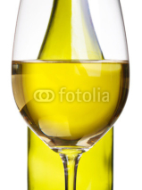Naklejki White wine concept on the isolated background