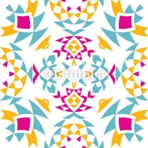 Obrazy i plakaty Ethnic seamless pattern with triangle and abstract geometric ornament. Tribal background texture. Vector illustration hipster background.