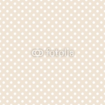 Naklejki Seamless vector  pattern white polka dots beige background