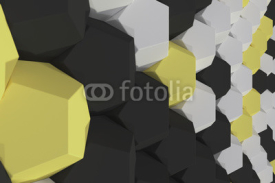 Fototapety Pattern of white, yellow and black hexagonal elements