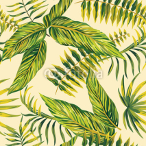 Fototapety tropical painting seamless background