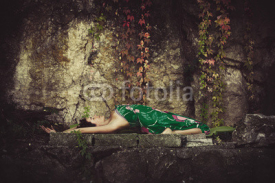 Fototapety young woman practice yoga outdoor