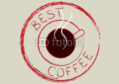 retro poster with coffee cup and text