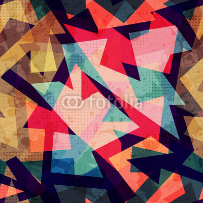 grunge geometric seamless pattern