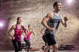 Healthy and fit people doing workout