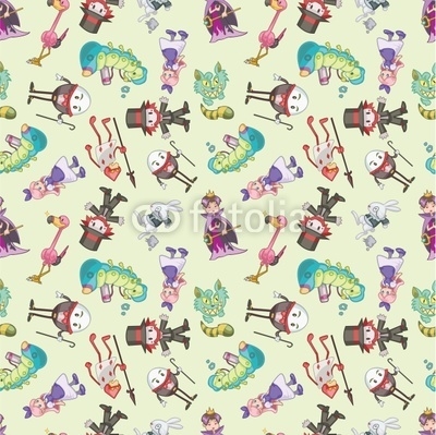 seamless Alice in Wonderland pattern