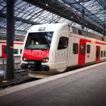 Naklejki Perspective view of the modern electric express train