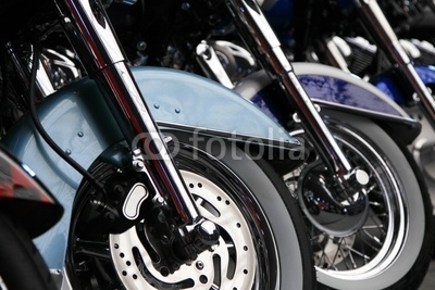 row of motorcycle wheels