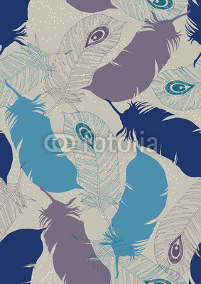 Seamless Pattern with Feathers