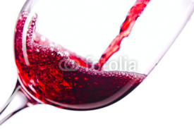 Naklejki Red wine on white background