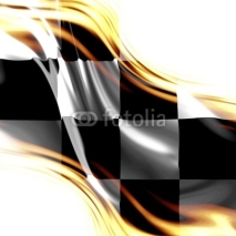 Naklejki old racing flag with some folds in it