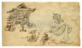 Naklejki The scene of Japanese culture: Tea Ceremony