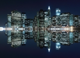 Naklejki Manhattan Skyline At Night, New York City