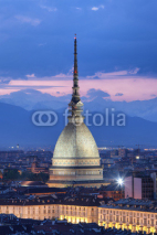 Naklejki Mole Antonelliana di notte (verticale), Torino (Piemonte)