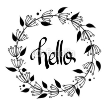 Naklejki Calligraphic Hello lettering vector