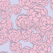 Naklejki Seamless floral background with hand drawn gentle roses. Vector