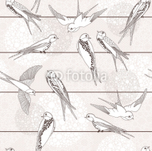 Fototapety Abstract seamless pattern. Bird on the wires.