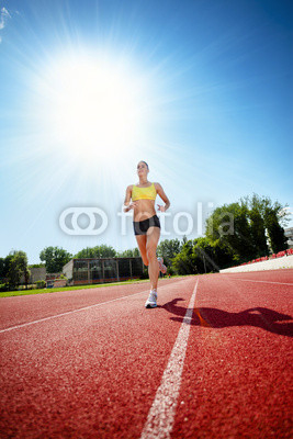 Runner on athletic track