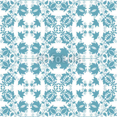 Blue floral seamless wallpaper