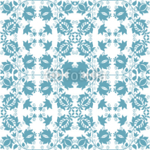 Naklejki Blue floral seamless wallpaper