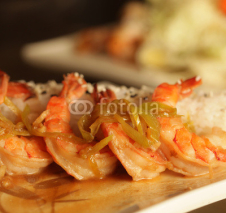 Fototapety baked shrimp with rice