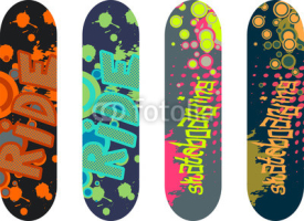 Obrazy i plakaty Vector skateboard design pack with graffiti tags and abstract shapes