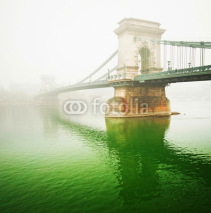 Naklejki The famous Chain Bridge in Budapest, Hungary