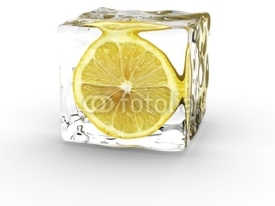 Fototapety lemon in ice cube